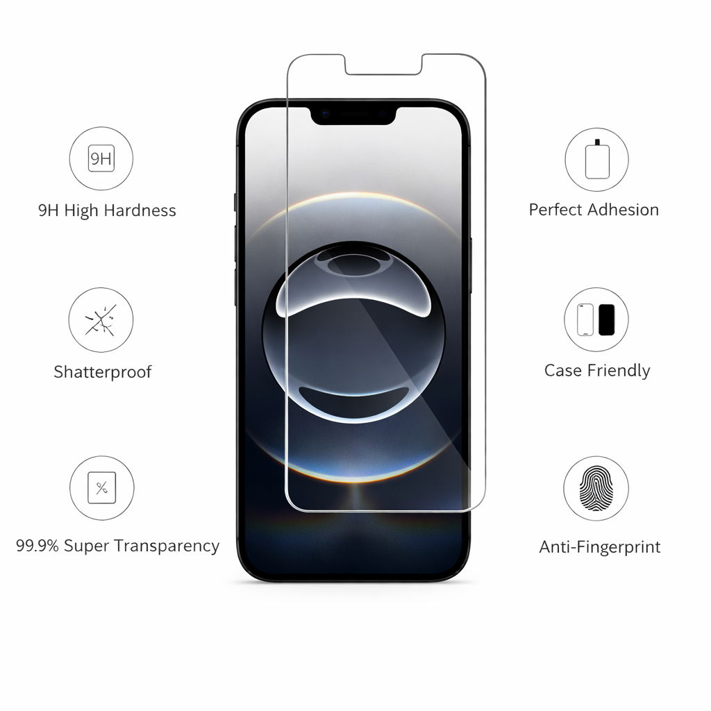 iPhone Clear Tempered Glass Screen Protector